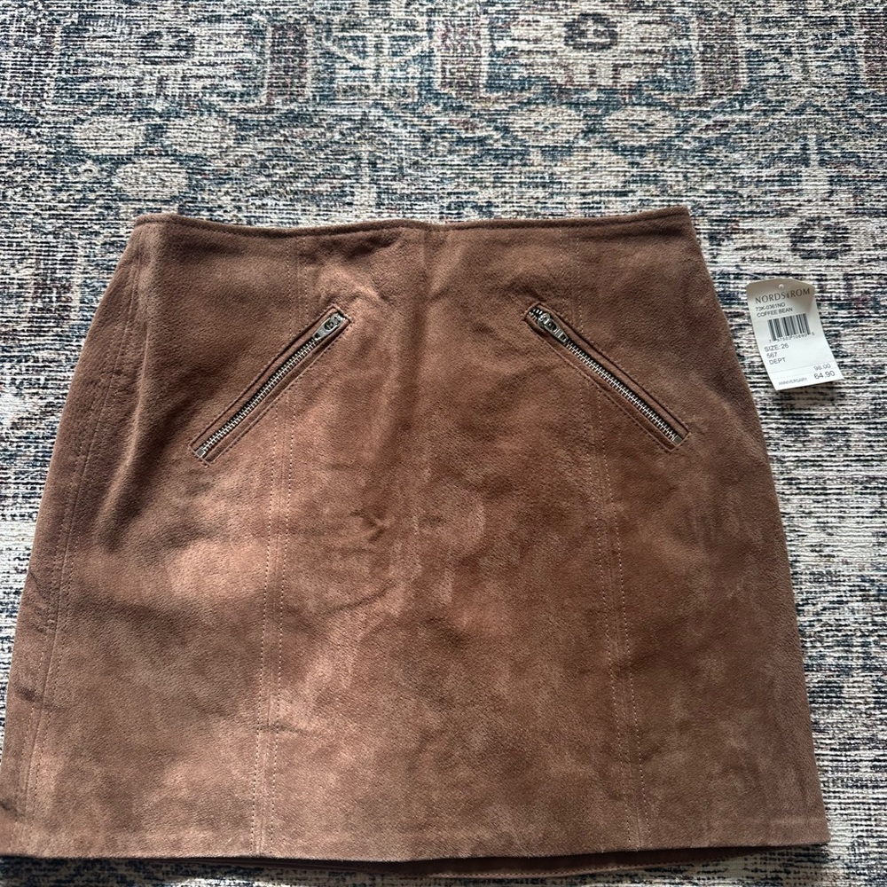 Blank NYC Tan Suede Mini Skirt